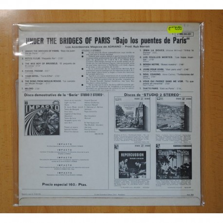 ADRIANO - UNDER THE BRIDGES OF PARIS - LP