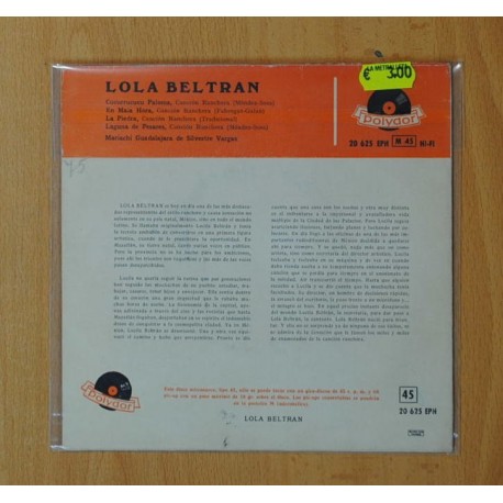 LOLA BELTRAN - CUCURRUCUCU PALOMA + 3 - EP
