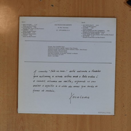 XOCALOMA - SOIO UN SONO - GATEFOLD LP