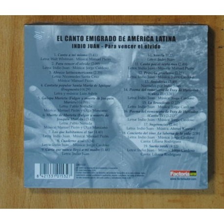 INDIO JUAN - PARA VENCER EL OLVIDO - CD