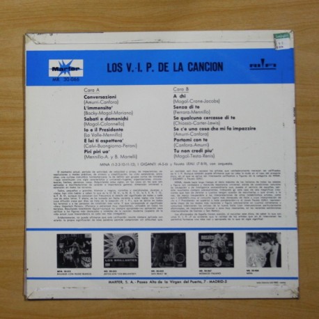 MINA / I GIGANTI / LEALI - LOS V.I.P. DE LA CANCION - LP