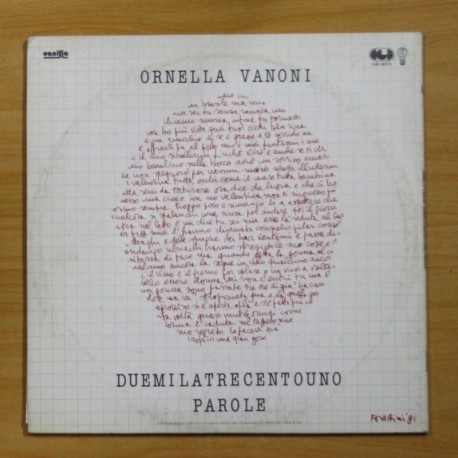 ORNELLA VANONI - DUEMILATRECENTOUNO PAROLE - GATEFOLD - LP