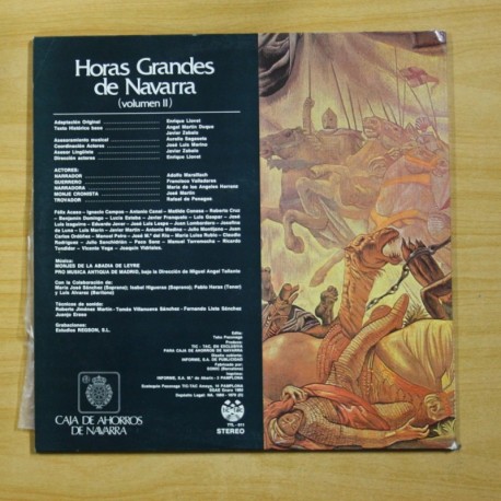 VARIOS - HORAS GRANDES DE NAVARRA VOL. II - GATEFOLD - LP