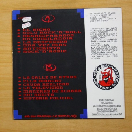 DESAMPARADOS EN GUIRILANDIA - ROCK DE CERRAJERIA - LP