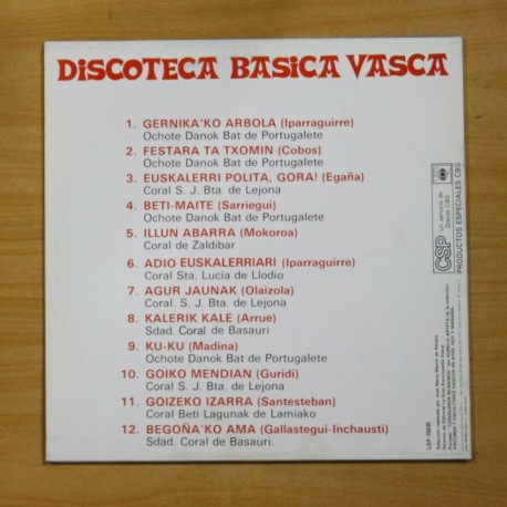 VARIOS - DISCOTECA BASICA VASCA - LP