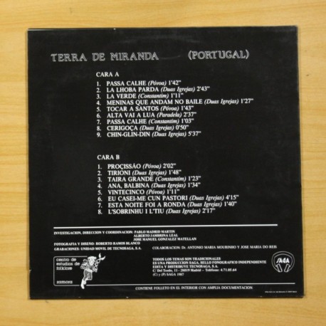 VARIOS - MUSICA TRADICIONAL VOL. 6 TERRA DE MIRANDA - LP