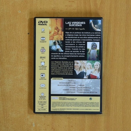 LAS VIRGENES SUICIDAS - DVD