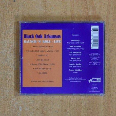 BALCK OAK ARKANSAS - RAUNCH N ROLL LIVE - CD
