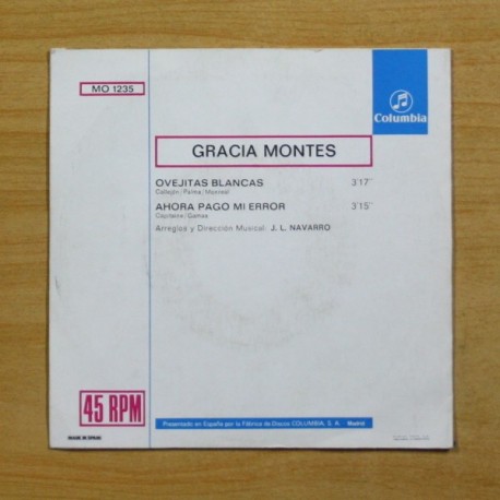 GRACIA MONTES - OVEJITAS BLANCAS - PROMO - SINGLE