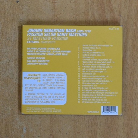 BACH - PASSION SELON SAINT MATTHIEU - CD