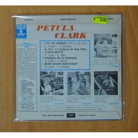PETULA CLARK - C´EST MA CHANSON + 3 - EP