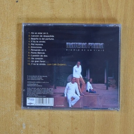 MATERIA PRIMA - DIARIO DE UN VIAJE - CD