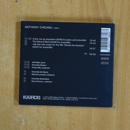 ANTHONY CHEUNG - MUSIC FOR FILM SCULPTURE AND CAPTIONS - CD