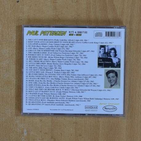 PAUL PETERSON - HITS & RARITIES - CD