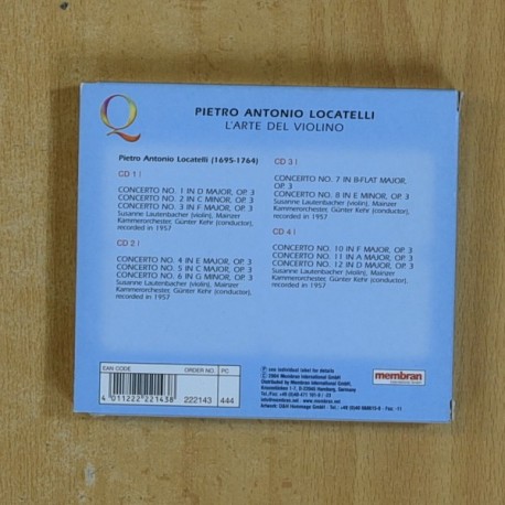 LOCATELLI - L ARTE DEL VIOLINO - 4 CD