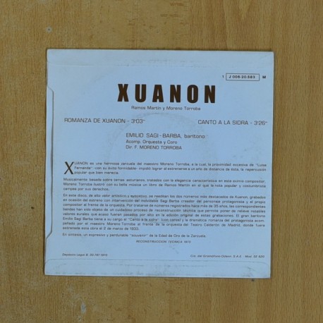 EMILIO SAGI BARBA - XUANON - SINGLE