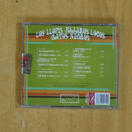 VARIOS - LOS LLOPIS / PAJAROS LOCOS / GATOS NEGROS - CD