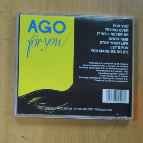 AGO - FOR YOU - CD