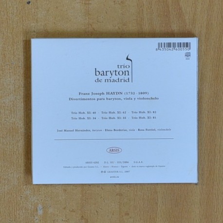 HAYDN - TRIO BARYTON DE MADRID - CD