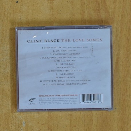 CLINT BLACK - THE LOVE SONGS - CD