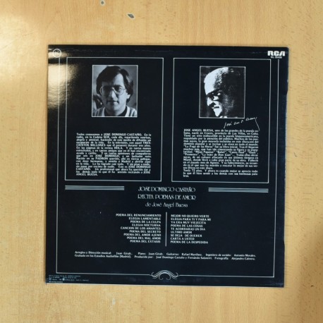 JOSE DOMINGI - RECITA POEMAS DE AMOR - LP