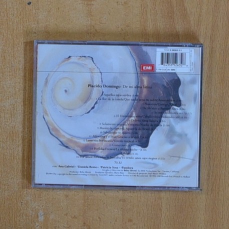 PLACIDO DOMINGO - DE MI ALMA LATINA - CD
