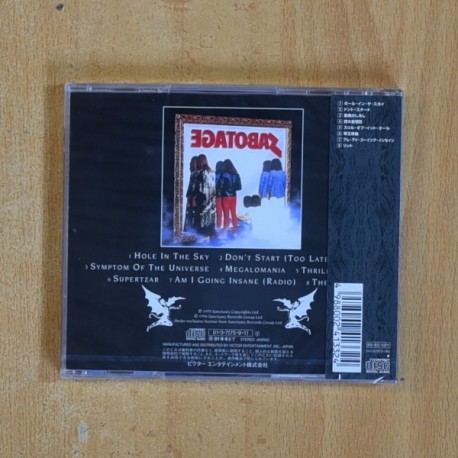 BLACK SABBATH - SABOTAGE - ED JAPONESA CD