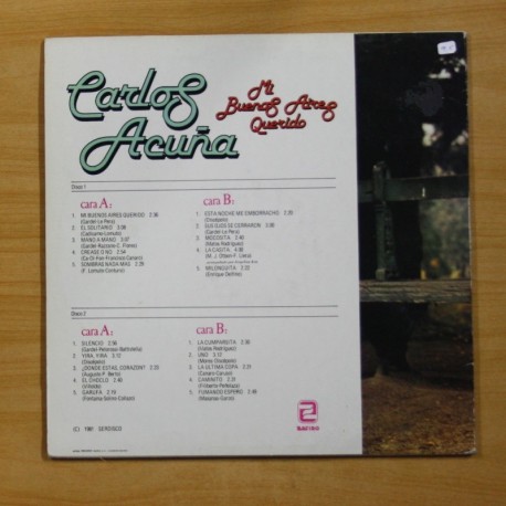 CARLOS ACUÑA - MI BUENOS AIRES QUERIDO - 2 LP