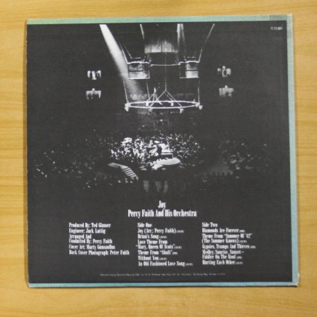 PERCY FAITH AND HIS ORCHESTRA - JOY - LP