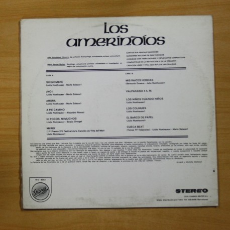 LOS AMERINDIOS - TU SUEÑO ES MI SUEÑO TU GRITO ES MI CANTO - LP