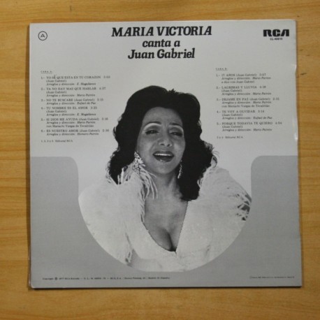 MARIA VICTORIA - CANTA A JUAN GABRIEL - LP