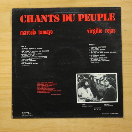 MARCELO TAMAYO / VIRGILIO ROJAS - CANTOS DEL PUEBLO - LP