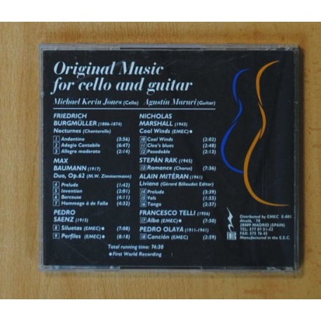 MICHAEL KEVIN JONES / AGUSTIN MARURI - ORIGINAL MUSIC FOR CELLO AND GUITAR - CD