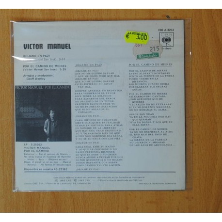 VICTOR MANUEL - DEJAME EN PAZ - SINGLE