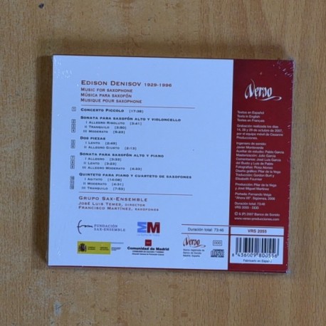 EDISON DENISOV - MUSIC FOR SAXOPHONE - CD