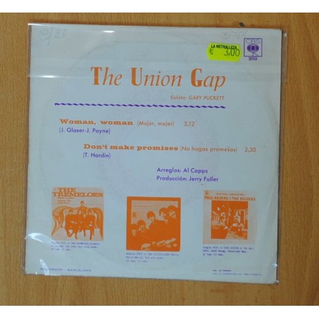 THE UNION GAP - WOMAN WOMAN - SINGLE