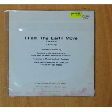 MARTIKA - I FEEL THE EARTH MOVE - SINGLE
