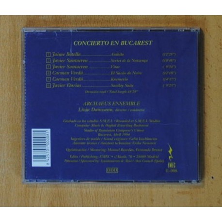 ARCHAEUS ENSEMBLE - CONCIERTO EN BUCAREST - CD