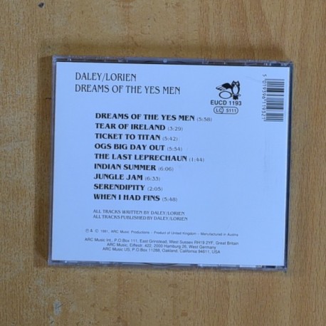 DALEY LORIEN - DREAMS OF THE YES MEN - CD