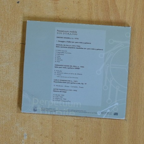 DUO DITIRAMBO - PERPETUUM MOBILE - CD