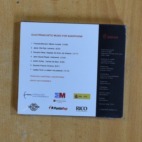 FRANCICO MARTINEZ SAXOPHONES / GRUPO SAX ENSEMBLE - ELECTROACUSTIC MUSIC FOR SAXOPHONE - CD
