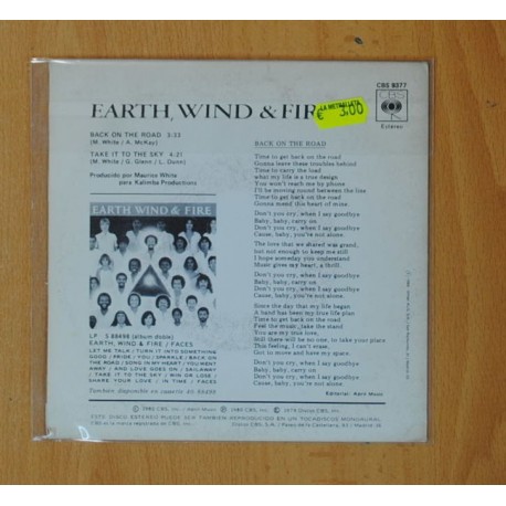 EARTH, WIND & FIRE - BACK ON THE ROAD / TAKE IT TO THE SKY - SINGLE