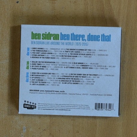 BEN SIDRAN - BEN THERE DONE THAT - CD