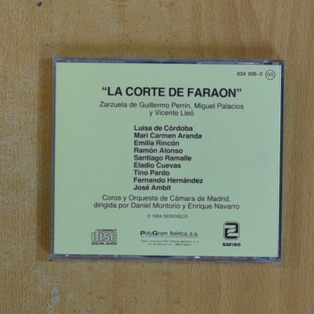 GUILLERMO PERRIN / MIGUEL PALACIOS / VICENTE LLEO - LA CORTE DE FARAON - CD