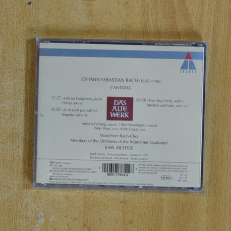 BACH - CANTATAS BWV 67 108 & 127 - CD