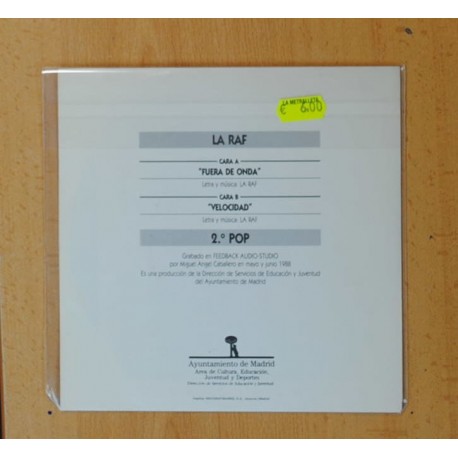 LA RAF - X TROFEO VILLA DE MADRID ROCK - FUERA DE ONDA / VELOCIDAD - SINGLE