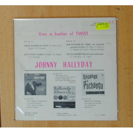 JOHNNY HALLYDAY - VEN A BAILAR EL TWIST - VIENS DANSER LE TWIST + 3 - EP