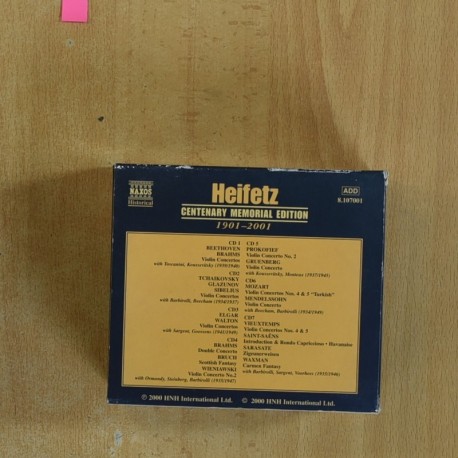 HEIFETZ - CENTENARY MEMORIAL EDITION 1901 / 2001 - BOX 7 CD