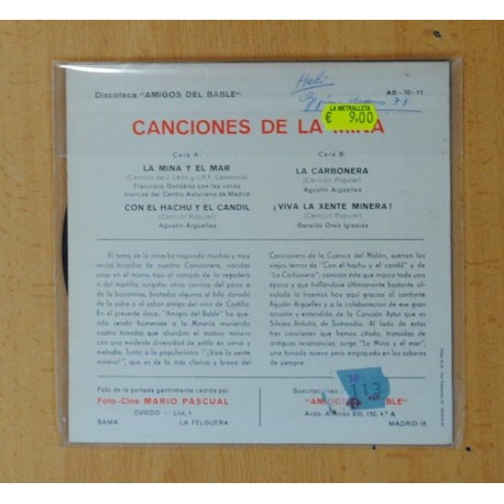 CANCIONES DE LA MINA - VARIOS - LA MINA Y EL MAR + 3 - EP