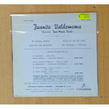 JUANITO VALDERRAMA - MI MARIA JESUS + 3 - EP